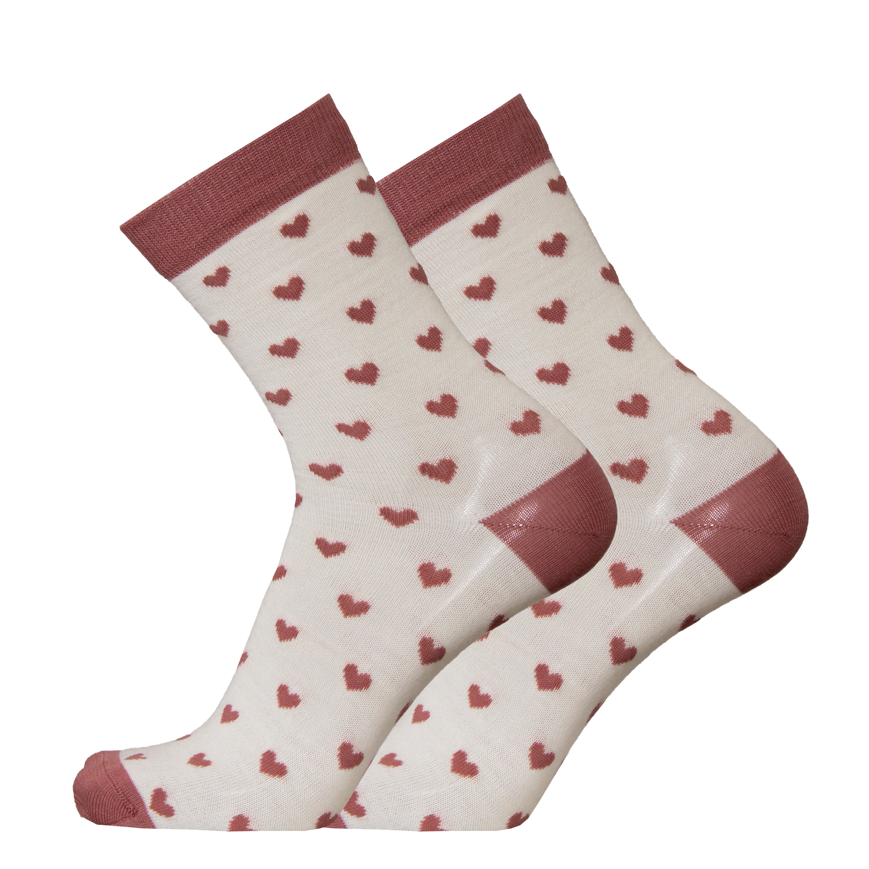 Little hearts - patterned socks, merino wool