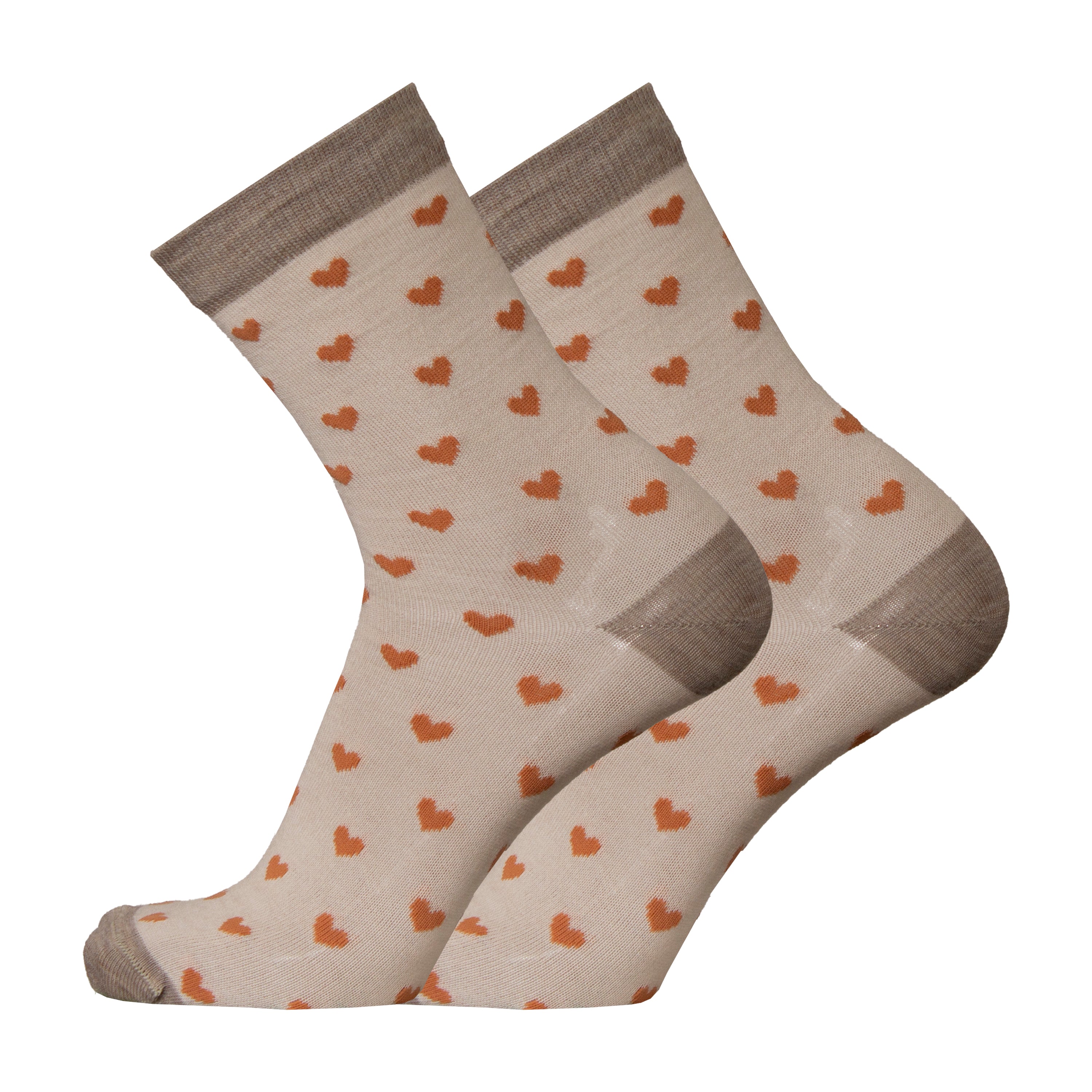 Little hearts - patterned socks, merino wool