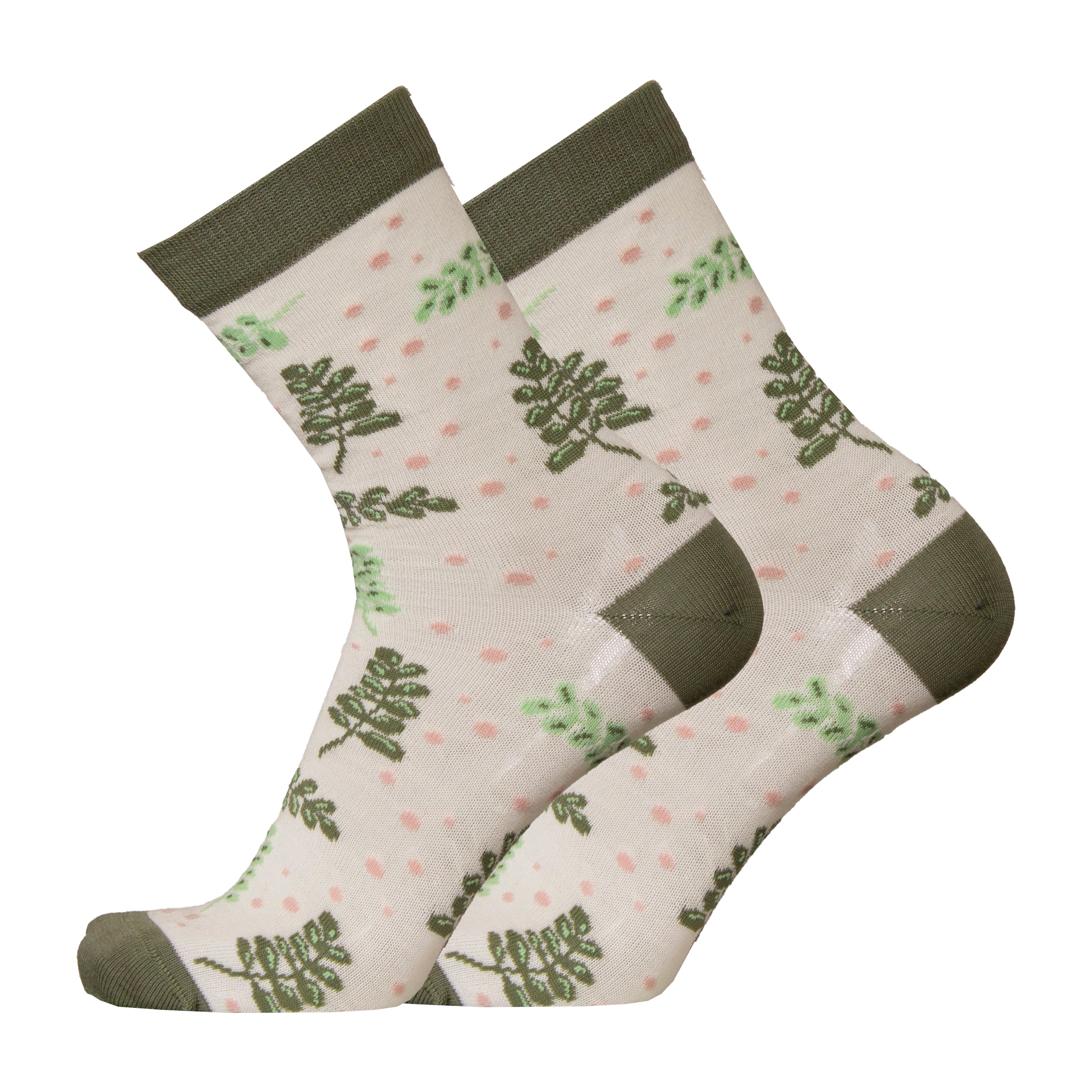 Leaves - patterned socks, merino wool