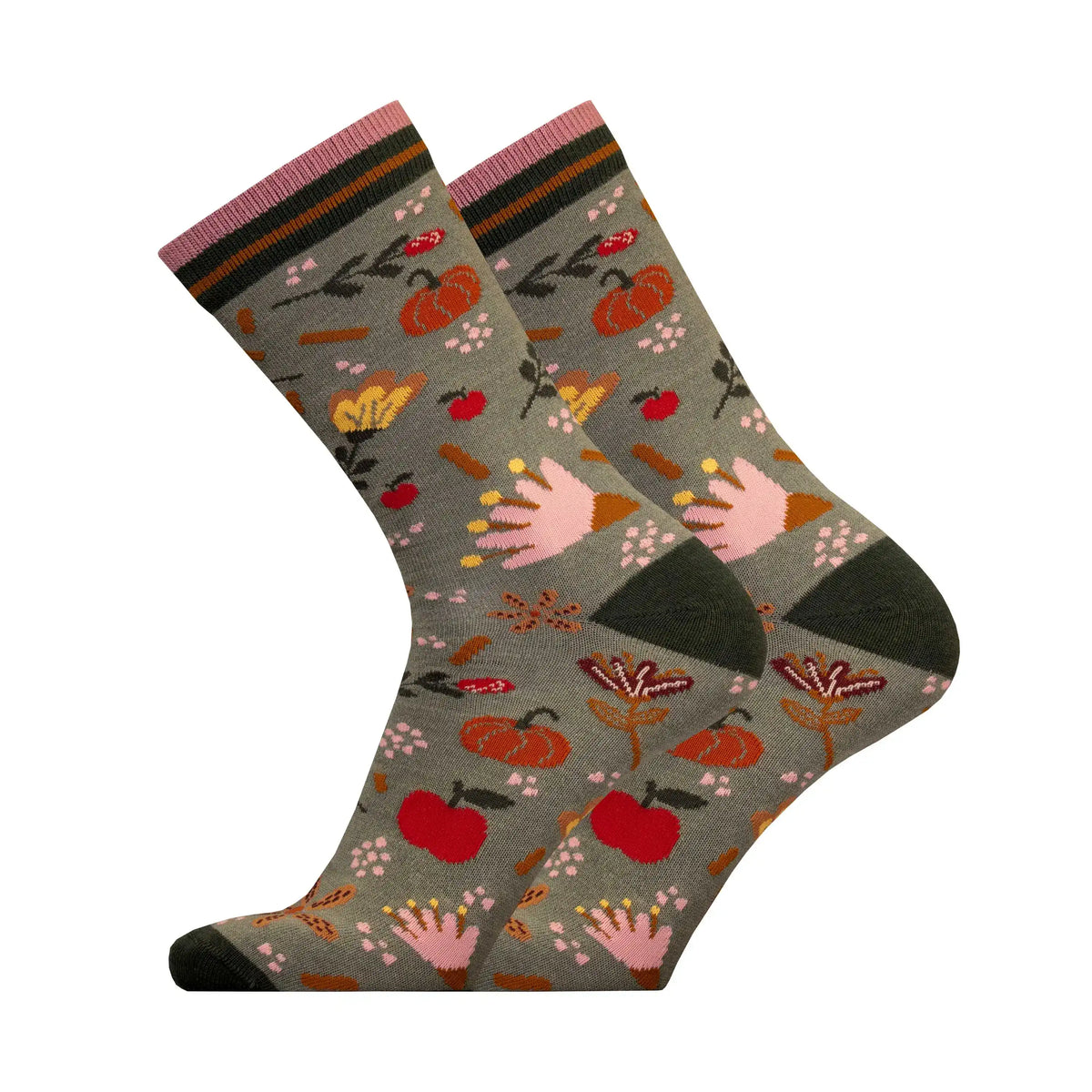 Garden - patterned socks, merino wool
