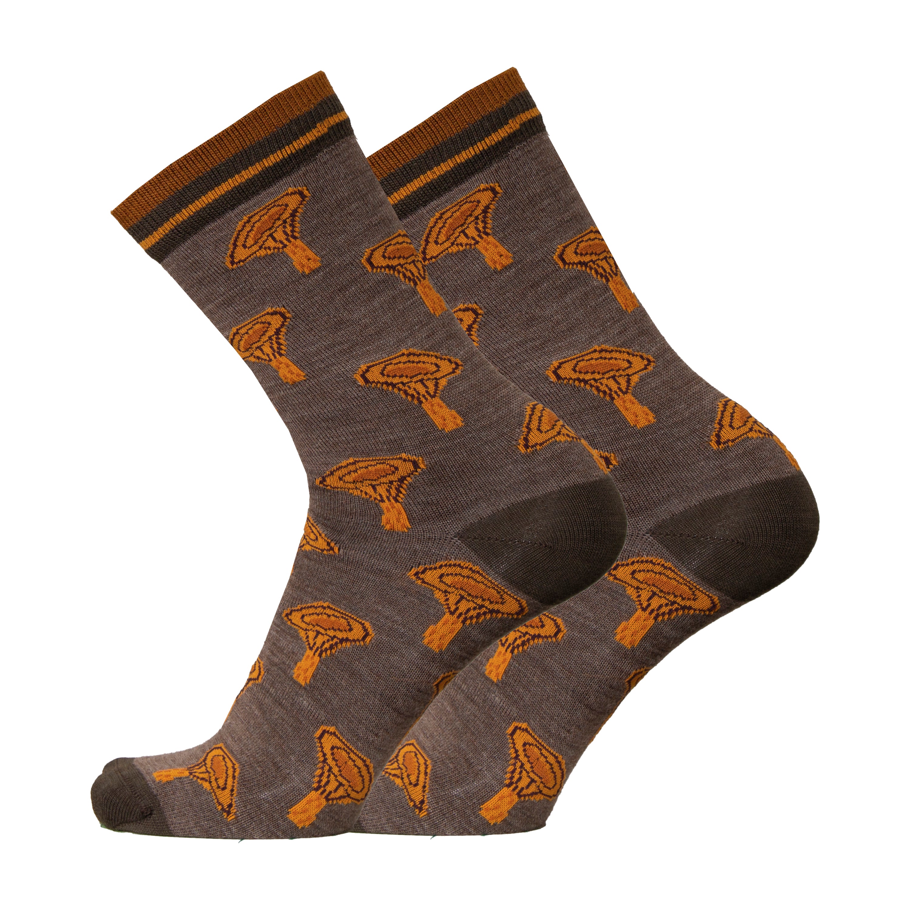 Kantarelli - patterned socks, merino wool