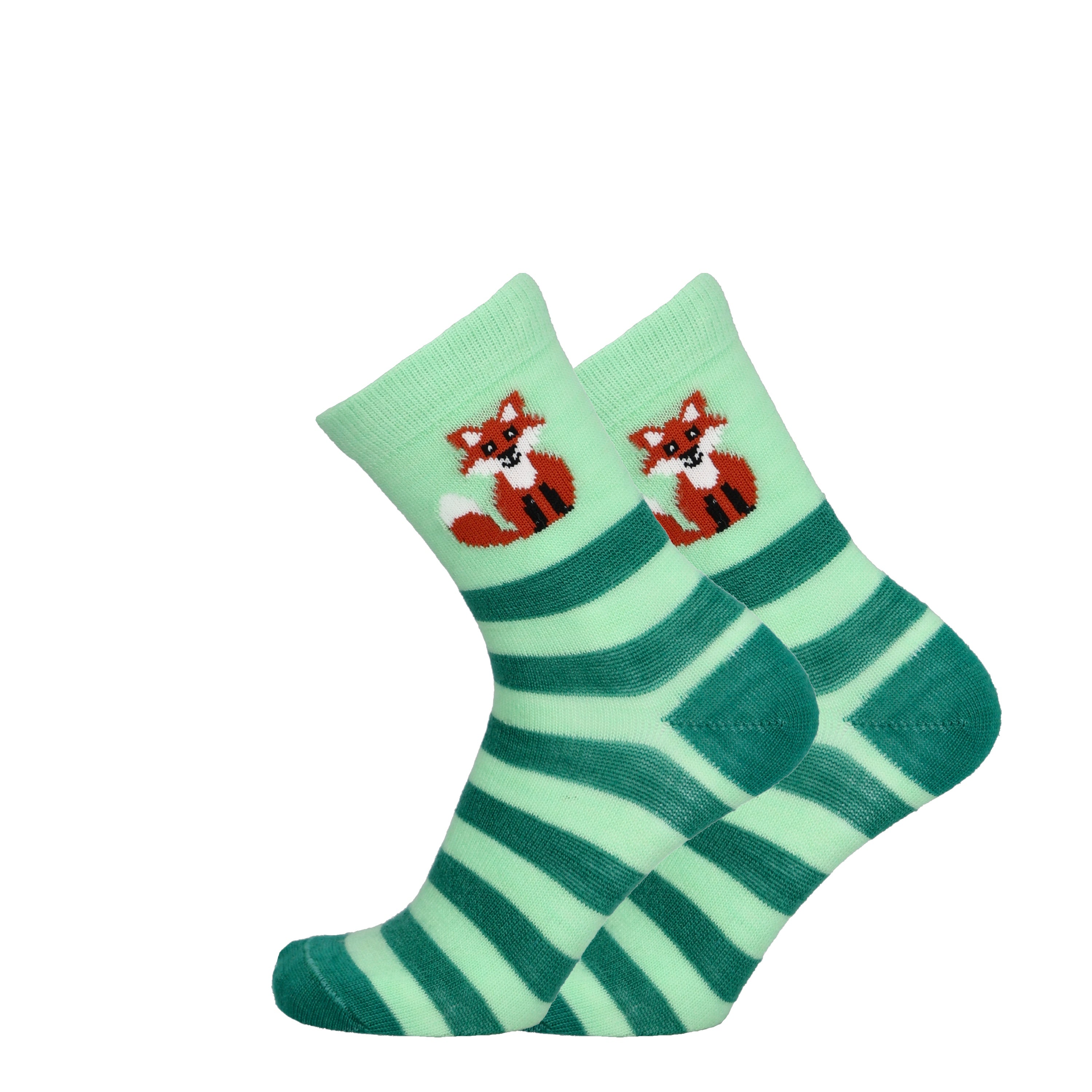 Fox Stripe - Merinowollsocken für Kinder zum Anziehen