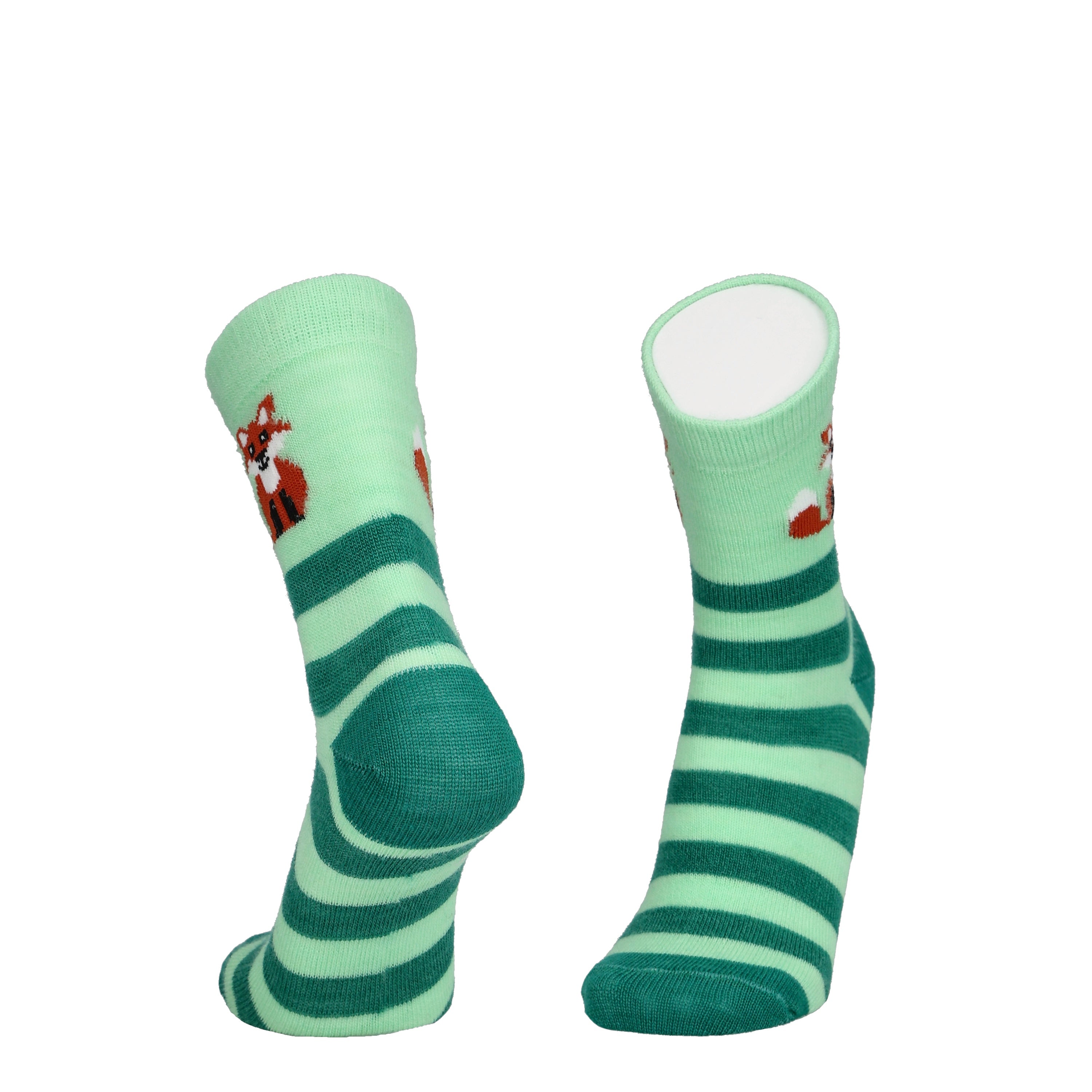 Fox Stripe - Merinowollsocken für Kinder zum Anziehen 