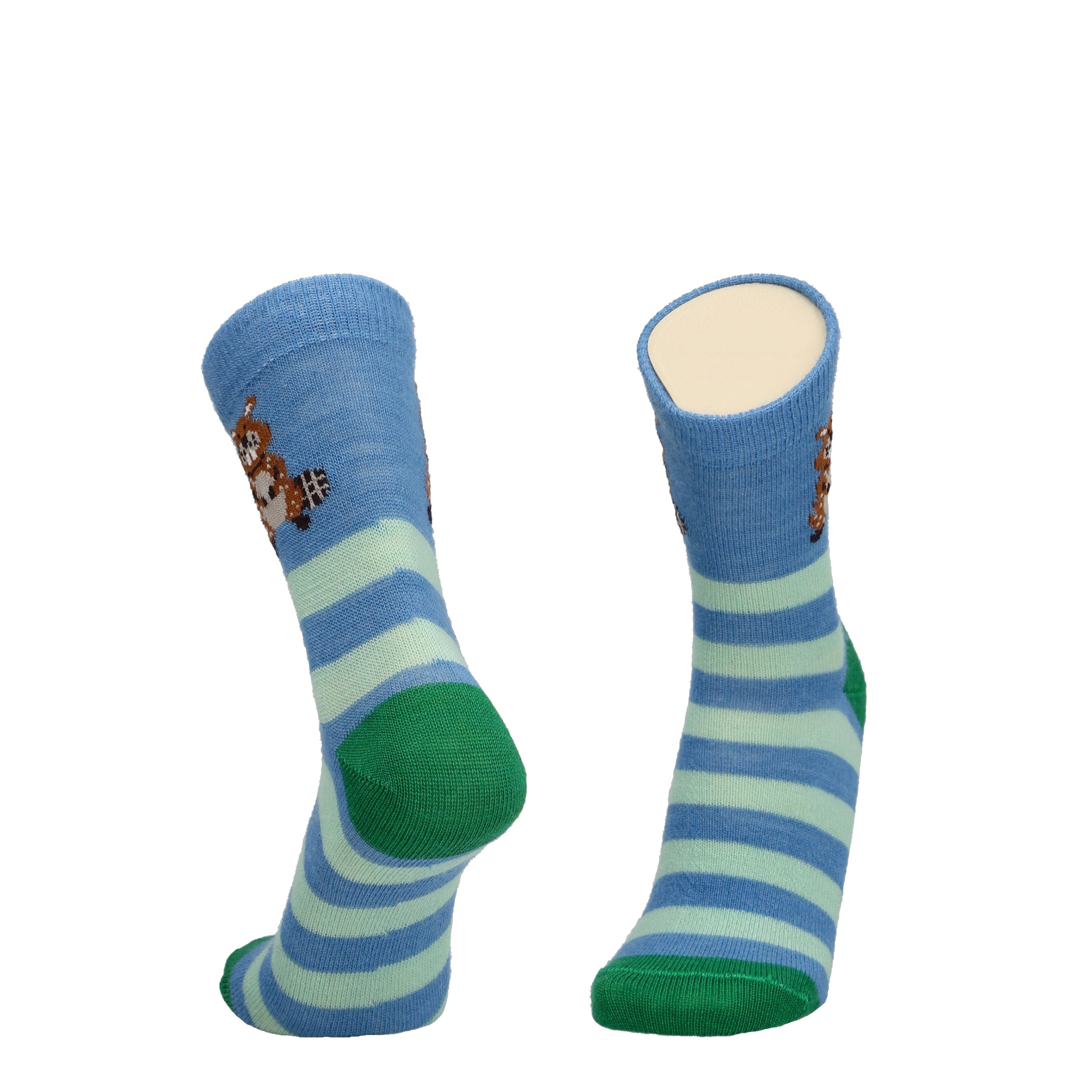 Beaver stripe - Merinowollsocken für Kinder zum Anziehen 