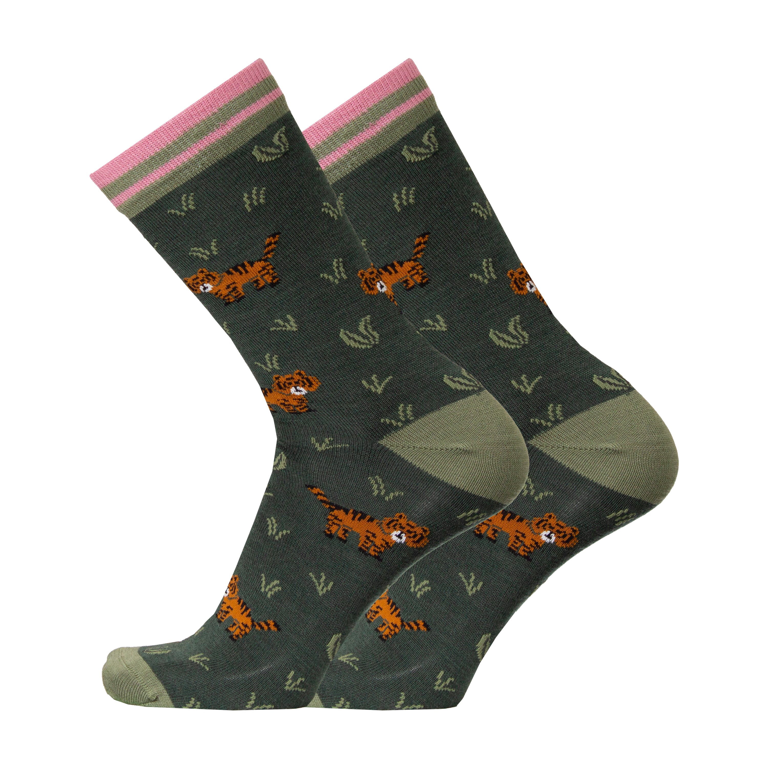 Tiger's adventure - merino wool socks for dressing up